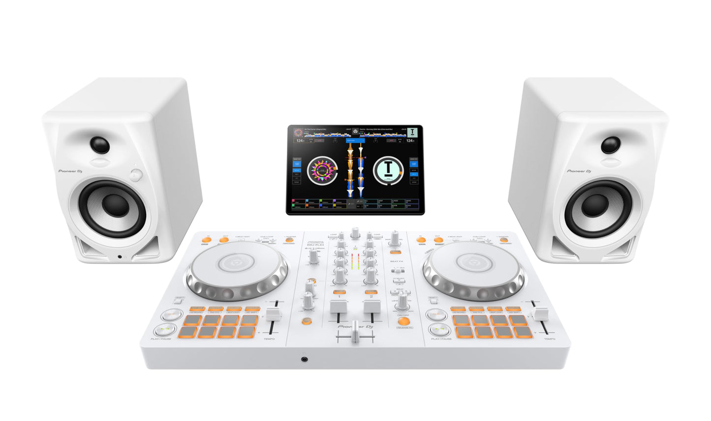 Pioneer DJ DDJ-FLX4 2-Deck DJ Controller, rekordbox & Serato DJ, Limited Edition White