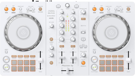 Pioneer DJ DDJ-FLX4 2-Deck DJ Controller, rekordbox & Serato DJ, Limited Edition White
