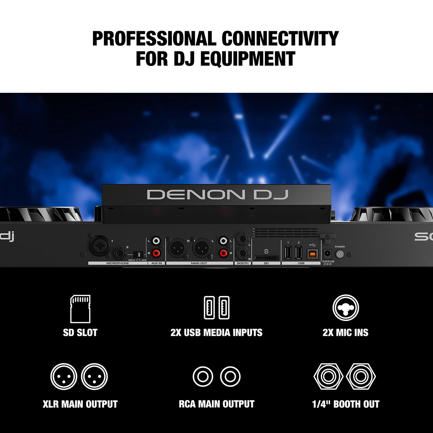 Denon DJ SC LIVE 4 Standalone 4-Deck DJ Controller, Wi-Fi, Built-in Speakers, Serato Compatible