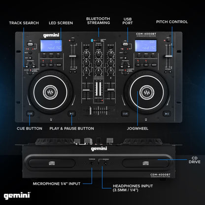 GEMINI CDM 4000 BT Mixer e cd table top