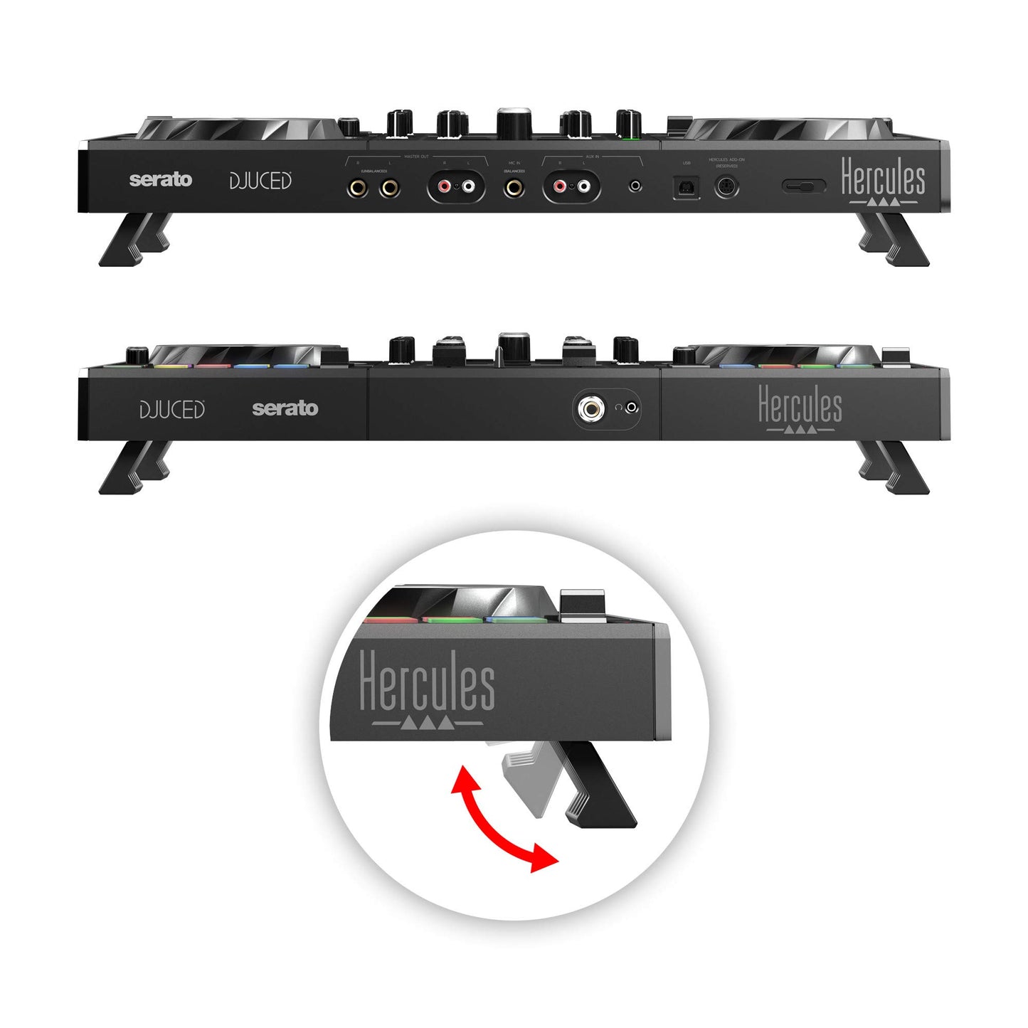 Hercules DJControl Inpulse 500 USB DJ Controller with HDP DJ45 Headphones for Serato DJ Lite & DJUCED