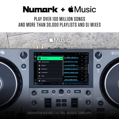 Numark Mixstream Pro Go Battery-Powered DJ Controller, Wi-Fi, Touchscreen, Built-in Speakers