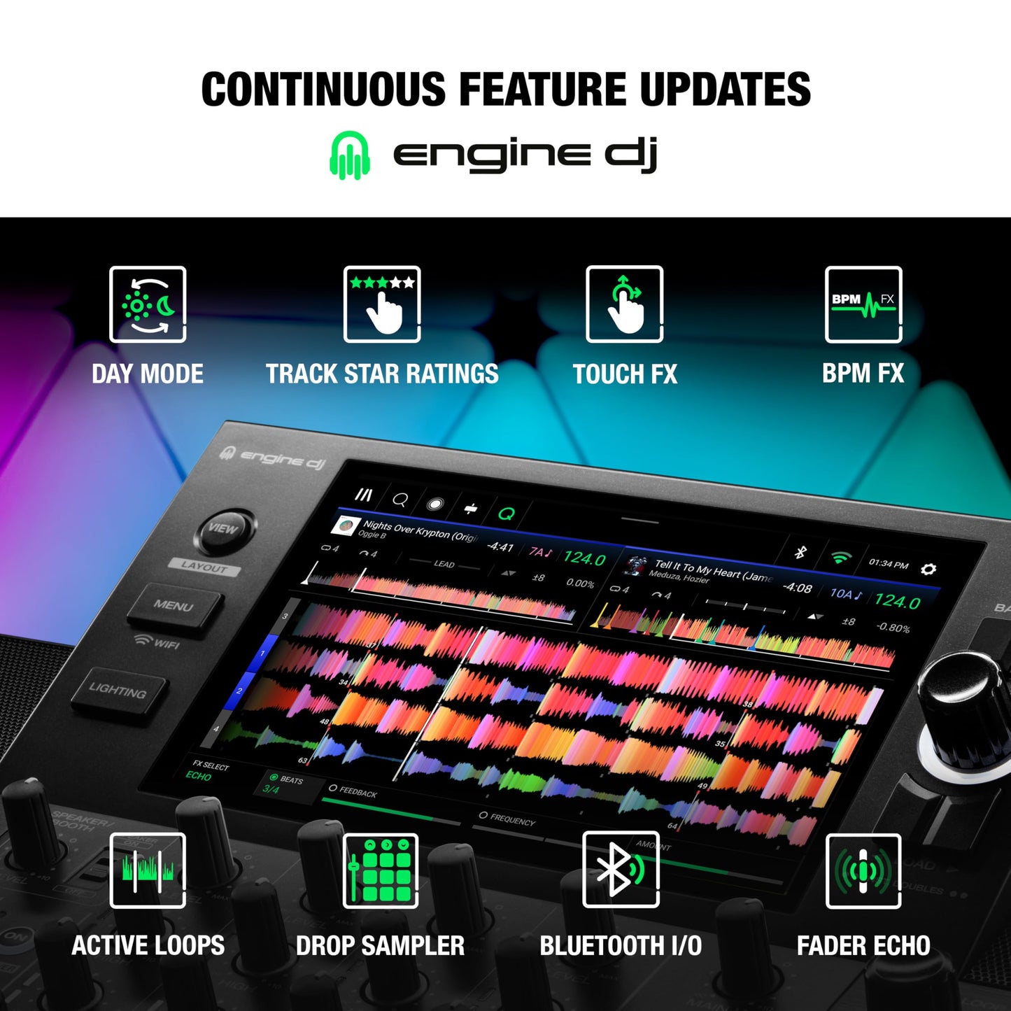 Denon DJ SC LIVE 4 Standalone 4-Deck DJ Controller, Wi-Fi, Built-in Speakers, Serato Compatible
