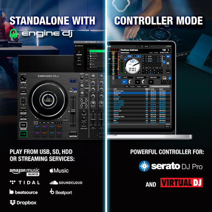 Denon DJ SC LIVE 4 Standalone 4-Deck DJ Controller, Wi-Fi, Built-in Speakers, Serato Compatible