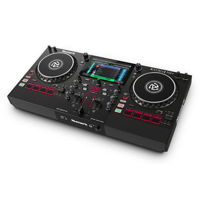 Numark Mixstream Pro+ DJ Controller, 2-Deck, Wi-Fi, 7" Touchscreen, Built-in Speakers