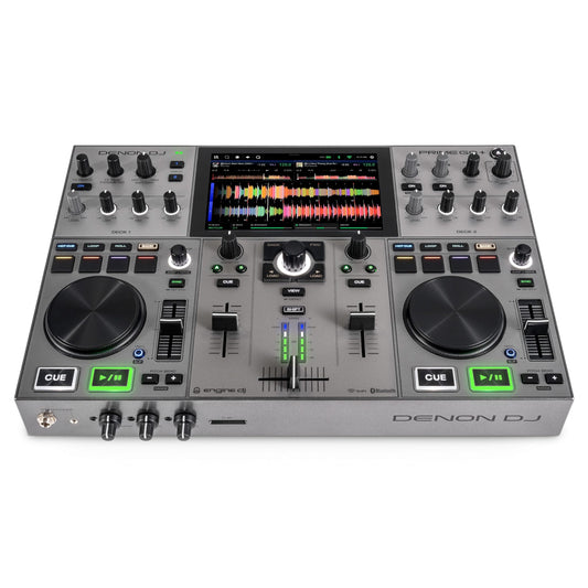 Denon DJ PRIME GO+ 2-Deck DJ Controller, Wi-Fi, Bluetooth, 7" Touchscreen, Battery Powered