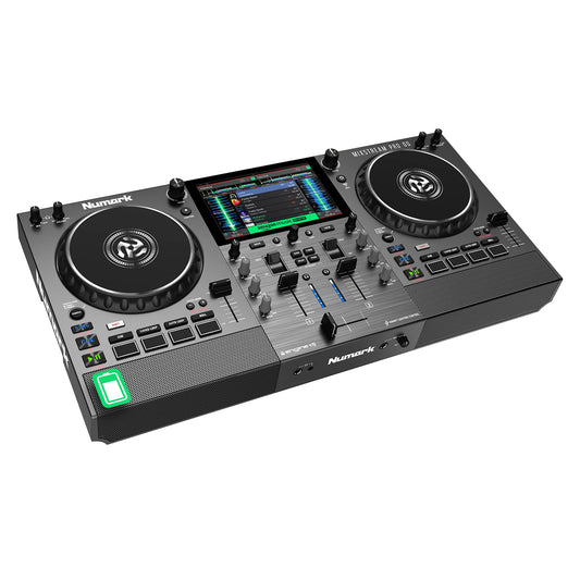 Numark Mixstream Pro Go Battery-Powered DJ Controller, Wi-Fi, Touchscreen, Built-in Speakers