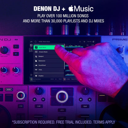 Denon DJ PRIME GO+ 2-Deck DJ Controller, Wi-Fi, Bluetooth, 7" Touchscreen, Battery Powered